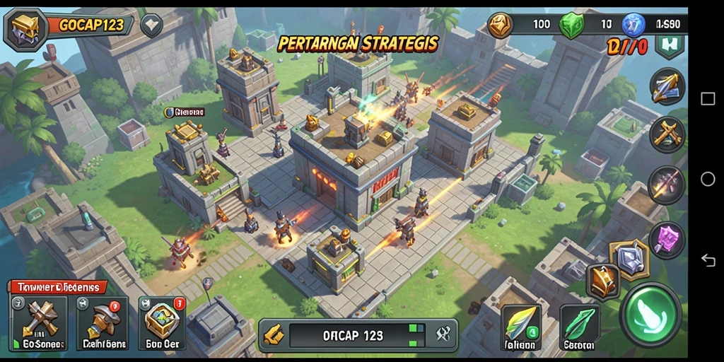 Tampilan menarik dari gameplay Tower Defense GOCAP123 yang strategis.