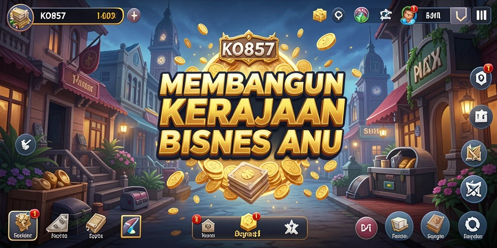 Tampilan gameplay seru dari KO857 yang menantang kreativitas bisnis Anda.