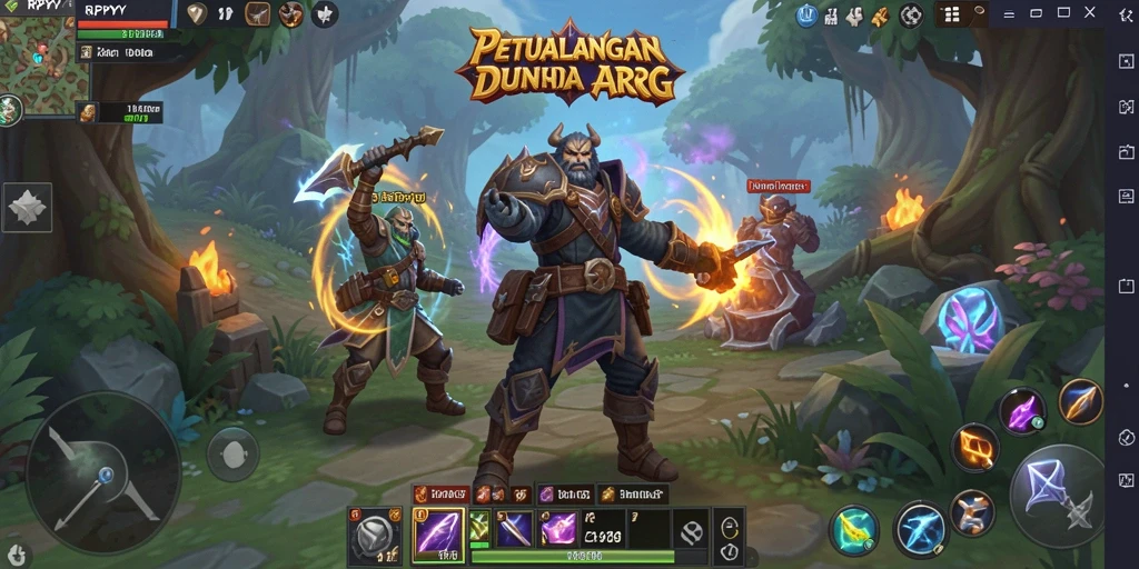 Tangkapan layar gameplay RPYYY yang menampilkan pertarungan seru.