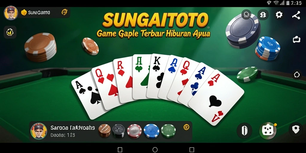 Tampilan gameplay SUNGAITOTO saat bermain Gaple dengan teman-teman.