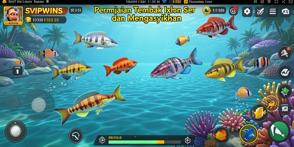 Gameplay menarik dalam SVIPWINS dengan tembakan ikan yang seru.