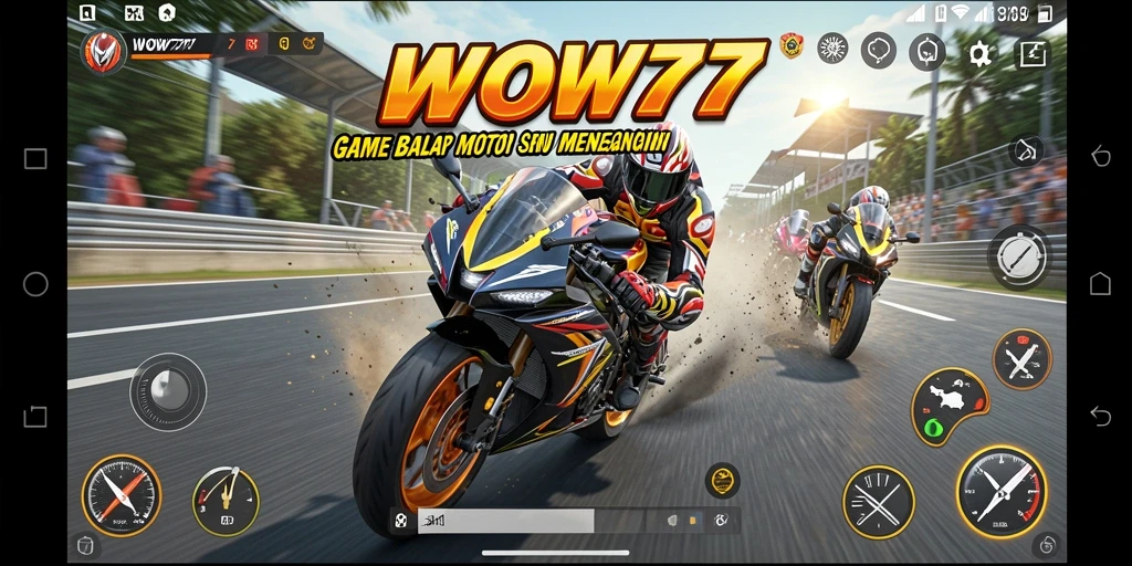 Gameplay seru WOW77 dengan balapan motor yang menegangkan.